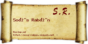 Soós Rabán névjegykártya